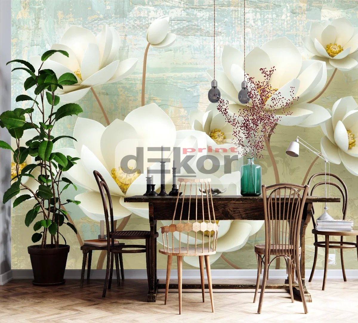 3D fototapeta cvjetovi