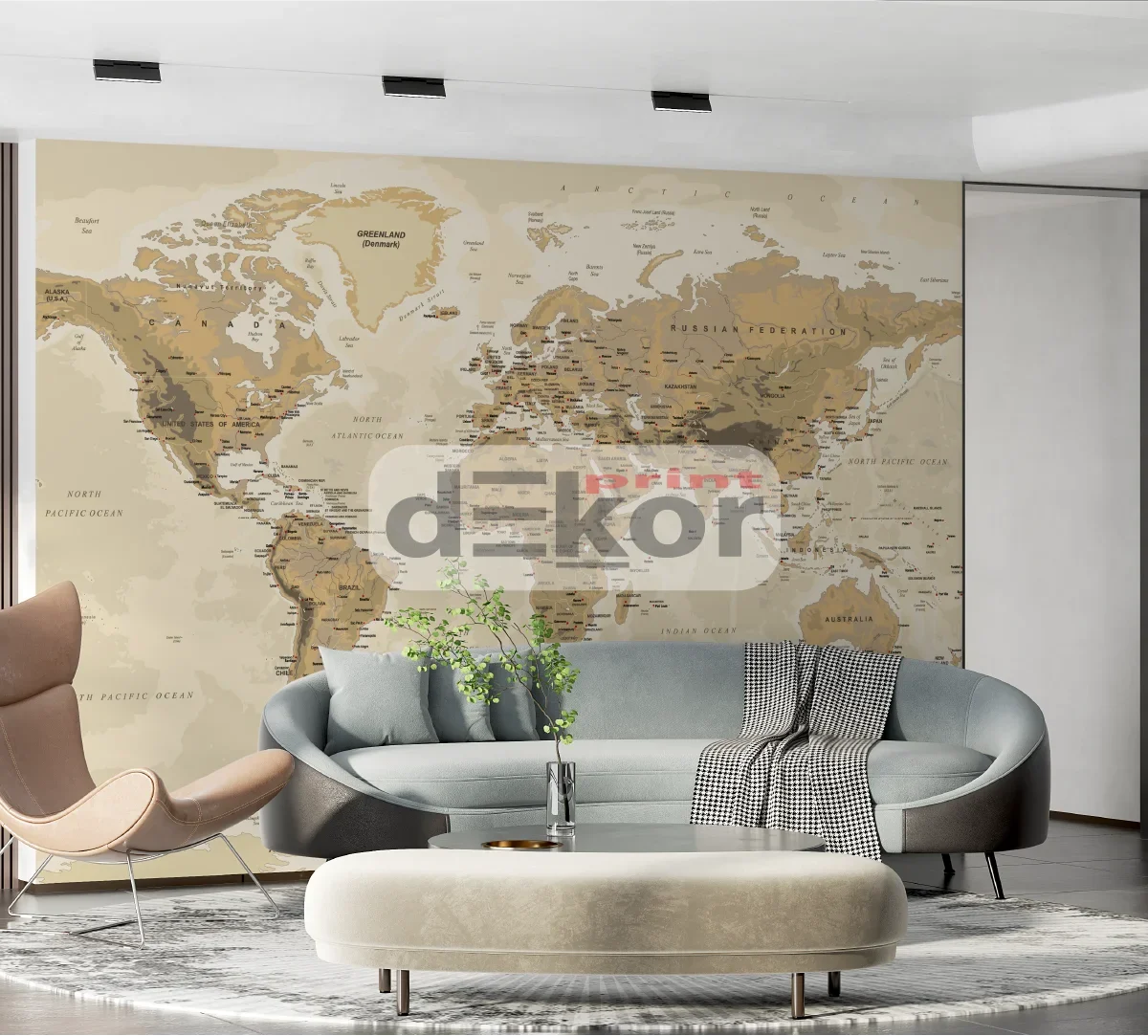 Bež politička karta svijeta